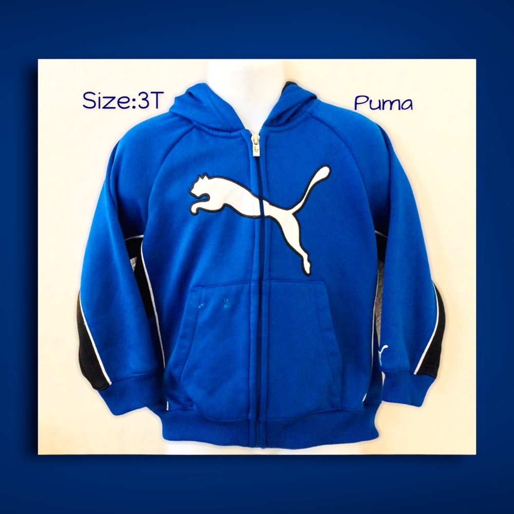 Boys Blue & White Puma Jacket Size 3T